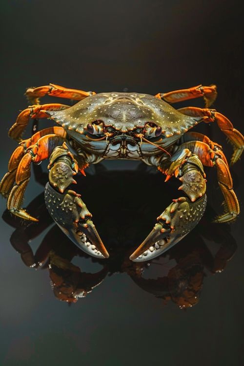 海鮮水產(chǎn)市場(chǎng)新鮮螃蟹 攝影圖